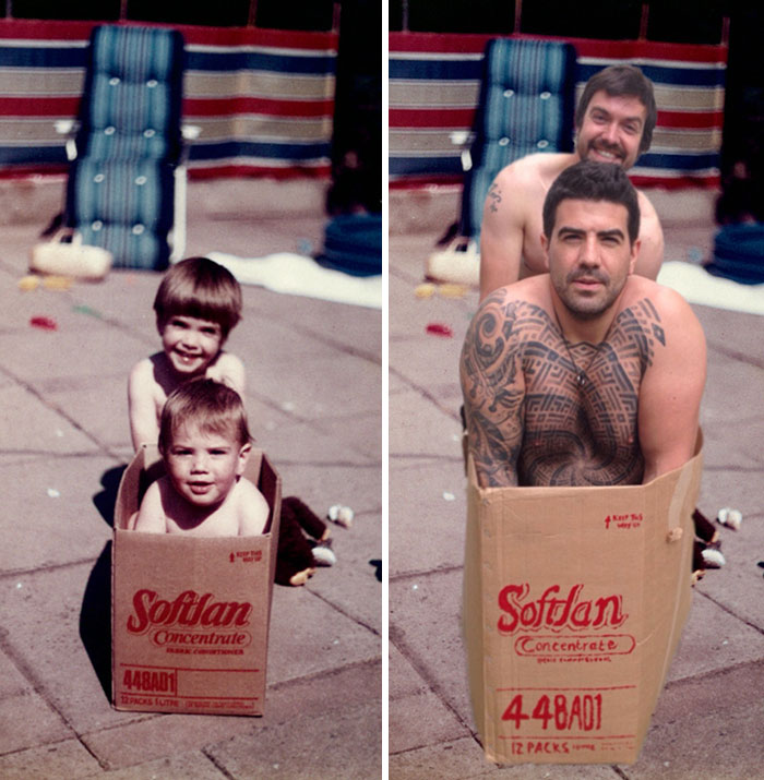 #11 | 20 Hilariously Recreated Childhood Family Photos | Zestradar