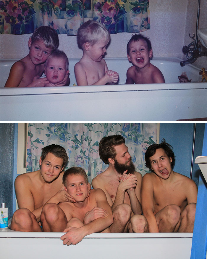 #5 | 20 Hilariously Recreated Childhood Family Photos | Zestradar