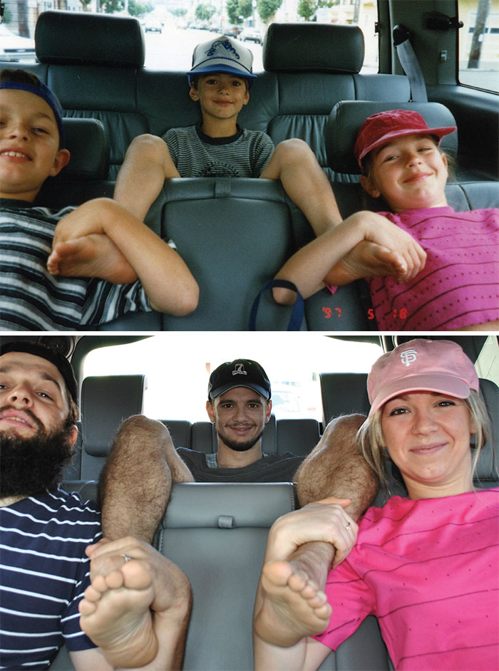 #8 | 20 Hilariously Recreated Childhood Family Photos | Zestradar